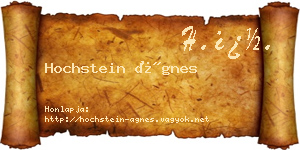 Hochstein Ágnes névjegykártya